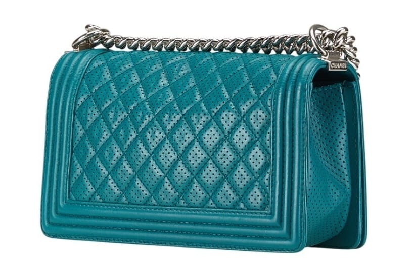 Chanel Matelassé Boy Chanel 25 | Pre-Owned | Green Turquoise Blue Lambskin