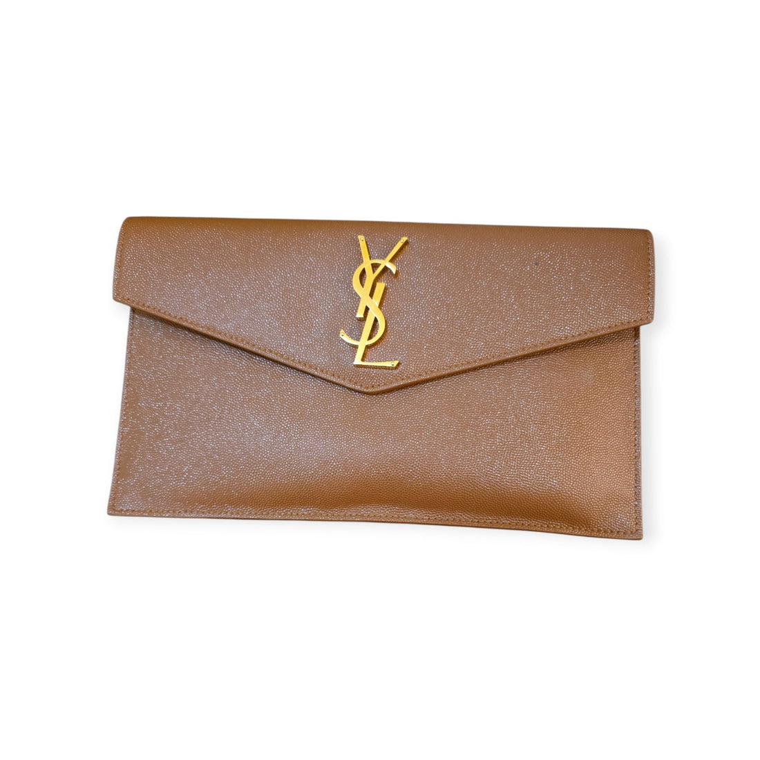 Yves Saint Laurent Brown Leather Uptown Pouch | Pre-Owned Luxury