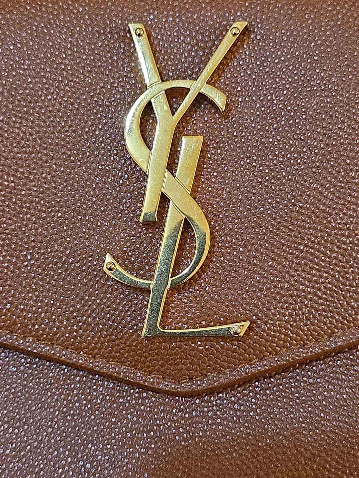 Yves Saint Laurent Brown Leather Uptown Pouch | Pre-Owned Luxury