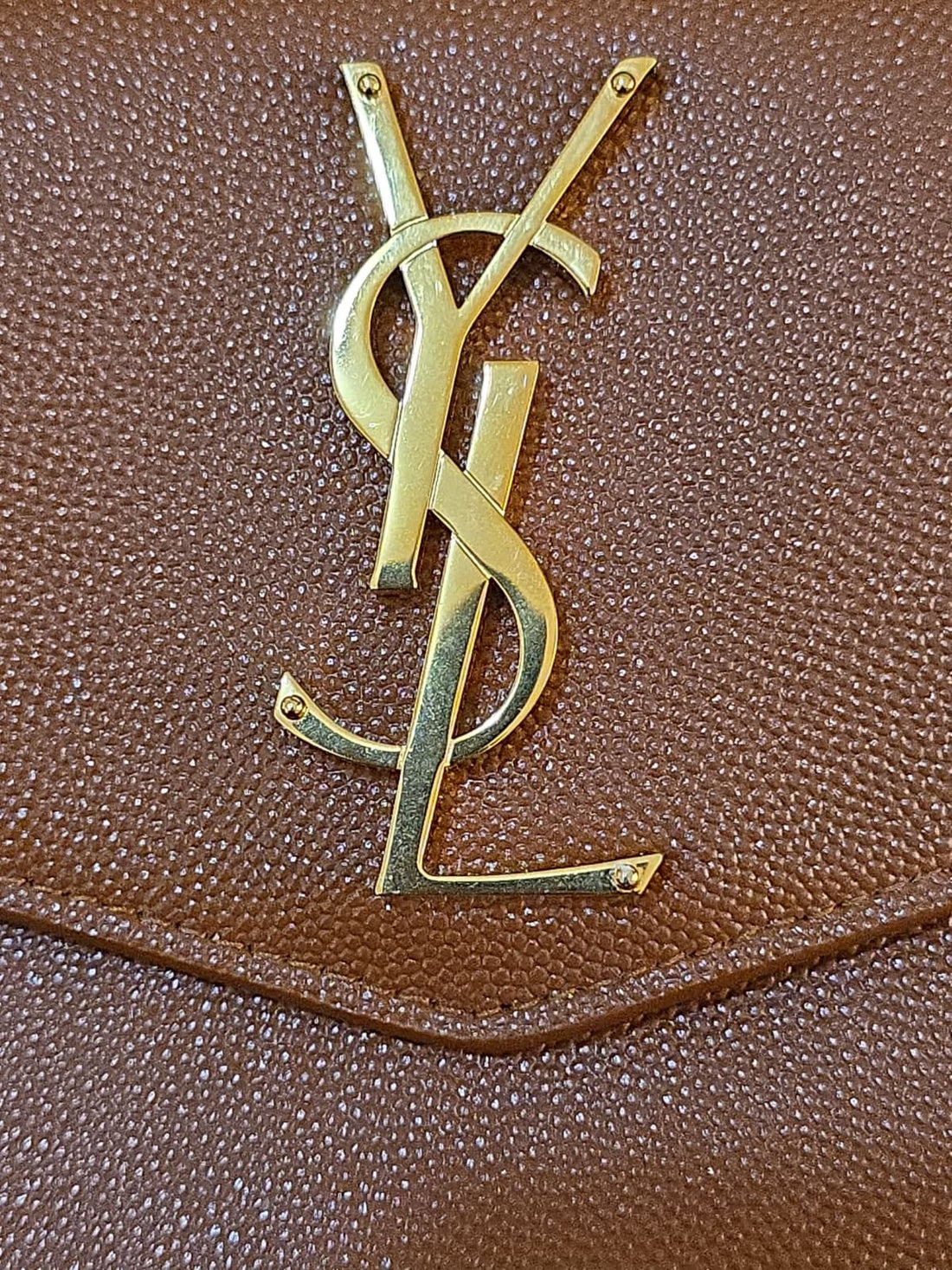 Yves Saint Laurent Brown Leather Uptown Pouch | Pre-Owned Luxury