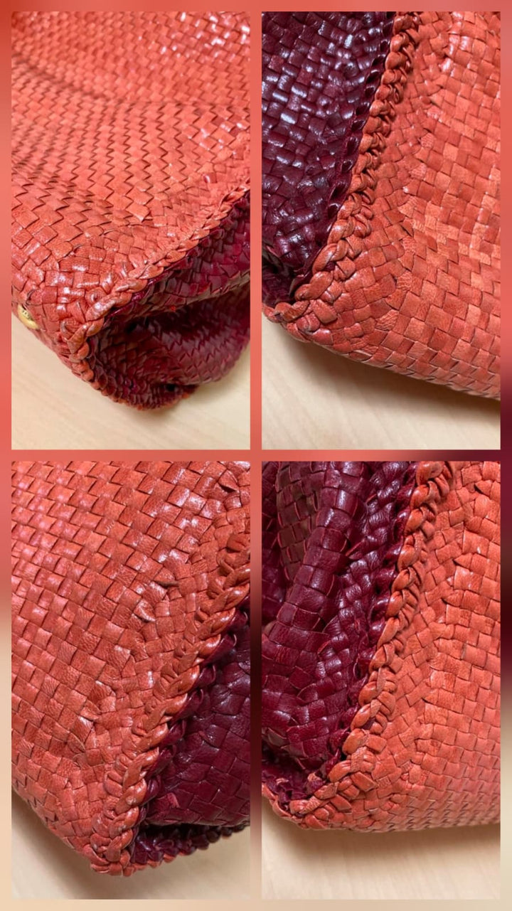 Prada Madras Woven Leather Tote Bag | Pre-Owned Luxury