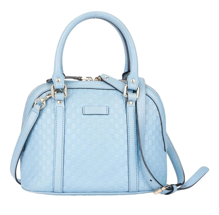 Gucci Light Blue Embossed Leather Satchel | Pre-Owned Luxury