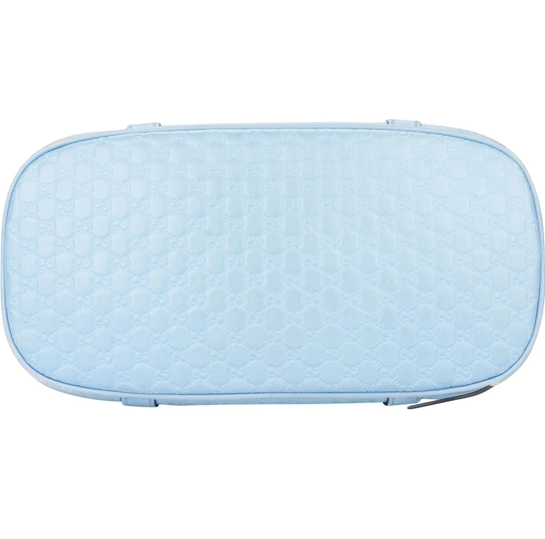 Gucci Light Blue Embossed Leather Satchel | Pre-Owned Luxury