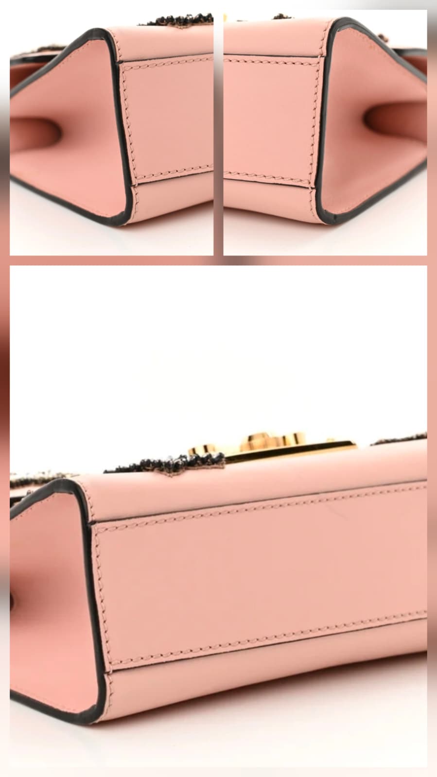 Calfskin Crystal Star Embroidered Small Padlock Shoulder Bag