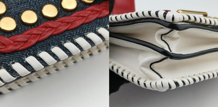 Prada Cahier Embellished Denim & Leather Small Crossbody Bag | Pre-Owned Luxury