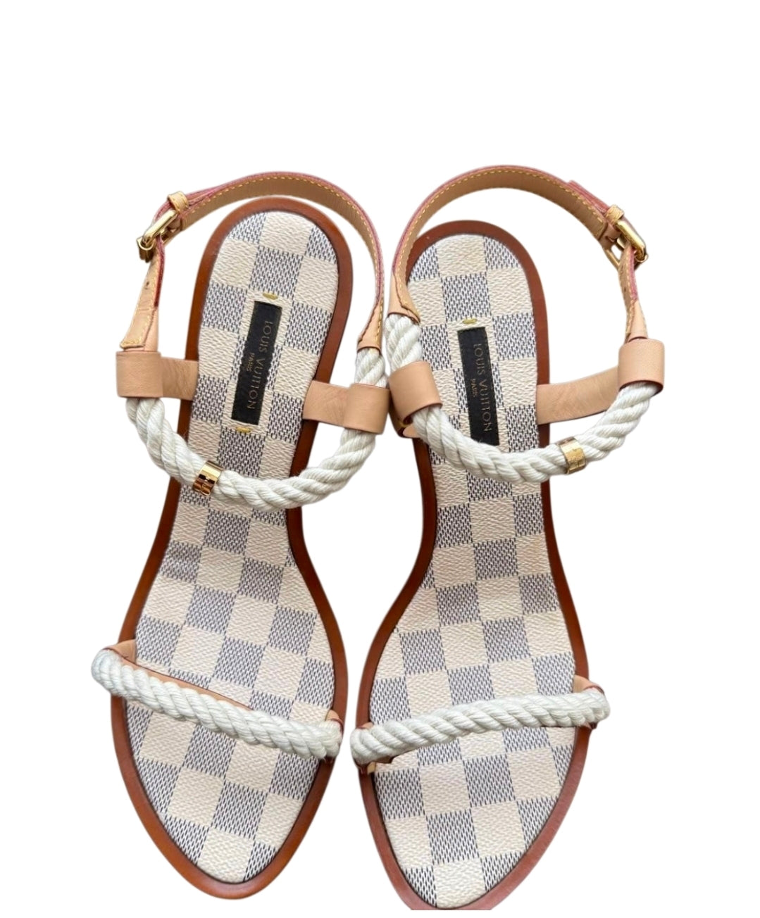 Louis Vuitton Damier Azur Rope Sandals size 38.5