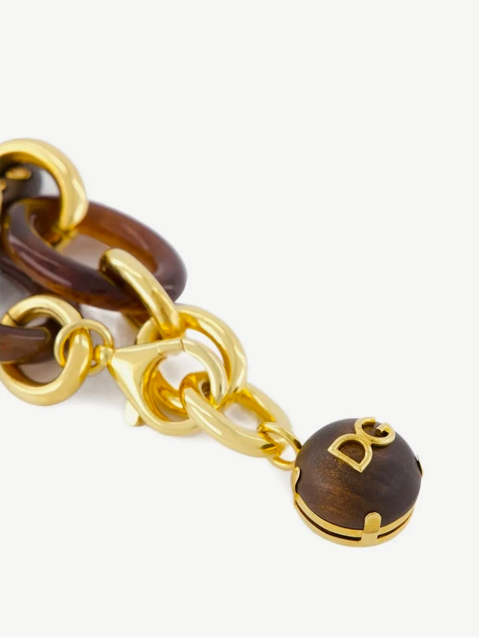 Dolce&Gabbana Tortoiseshell Resin and Wood Link Chain Bracelet