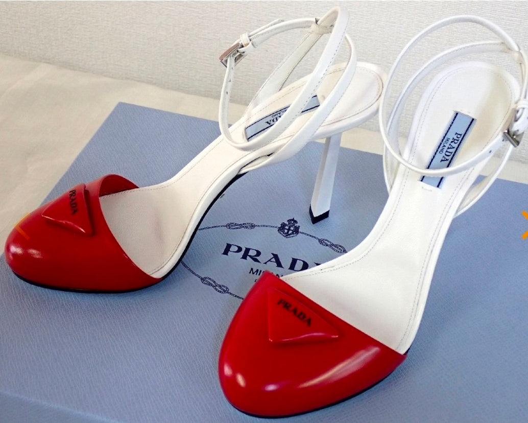 Prada bicolore leather pumps