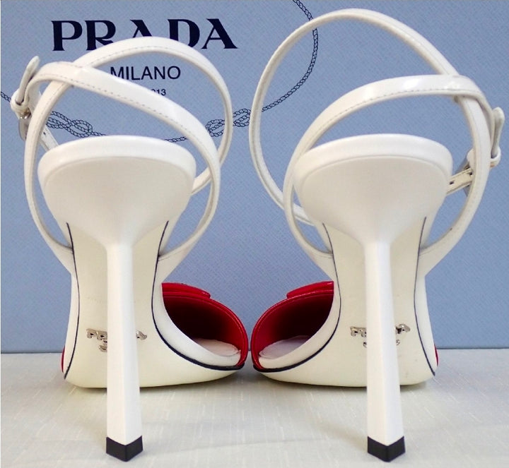 Prada bicolore leather pumps