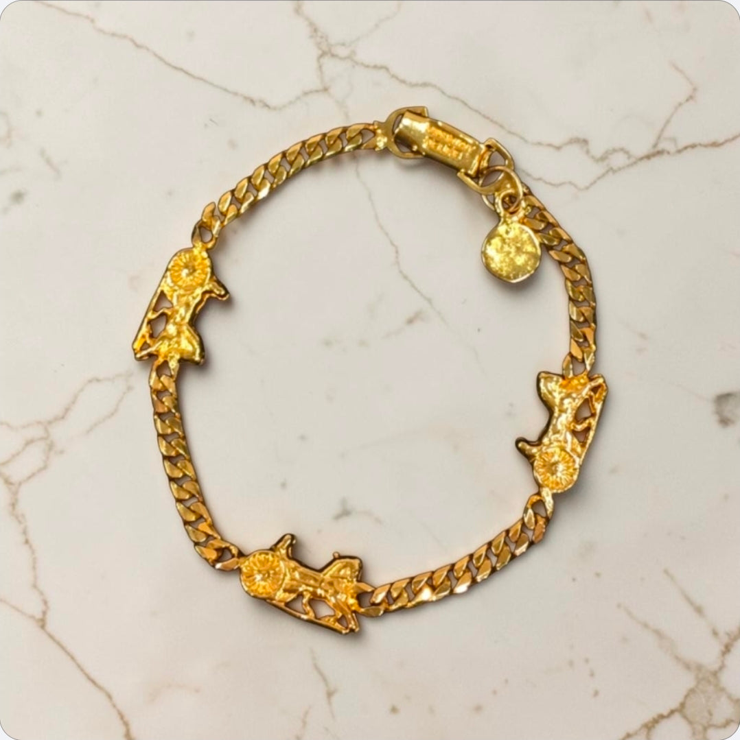 Celine Horse Carriage Curb Chain Bracelet