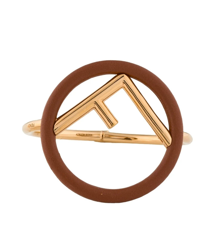 Fendi " F IS Fendi" Leather  Bangle Bracelet